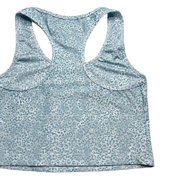 EVOLUTION AND CREATION Blue Cheetah Compression Crop Top - Picture 6 of 6